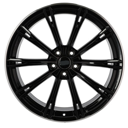 4 Velgen 22 inch H5060 BLP Zwart + Gepolijste Rand 5x112 ET20 66.45 Geschikt voor Audi, Volkswagen, Mercedes, Porsche - VCTparts.nl