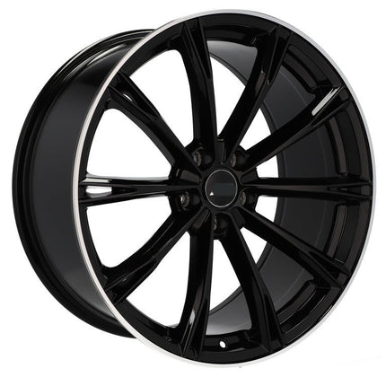 4 Velgen 22 inch H5060 BLP Zwart + Gepolijste Rand 5x112 ET20 66.45 Geschikt voor Audi, Volkswagen, Mercedes, Porsche - VCTparts.nl