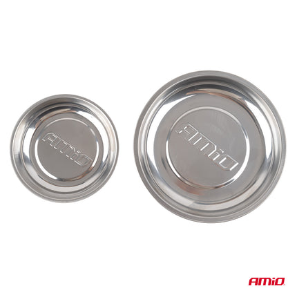 AMiO Magnetische Onderdelenbak Set RVS 110mm + 150mm Magneetschalen 2 stuks