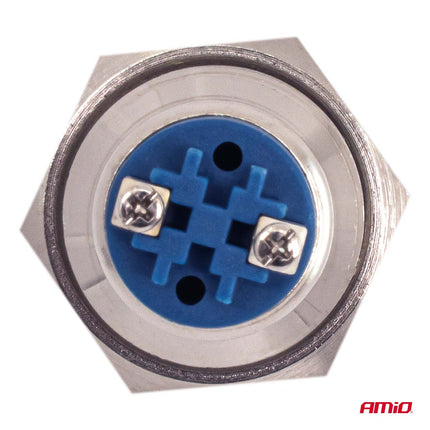 AMiO Ronde RVS Schakelaar 19mm ON/OFF 5A 12V 230V - Duurzame Auto en Elektronica Schakelaar voor Paneelinstallatie