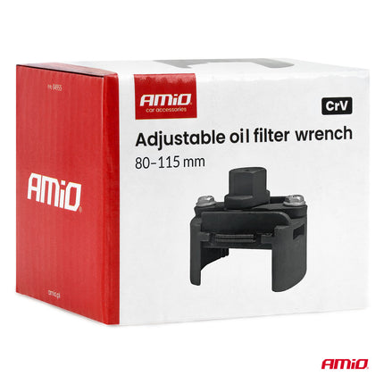 AMiO Verstelbare Oliefiltersleutel 80-115mm CrV Staal voor Auto Onderhoud