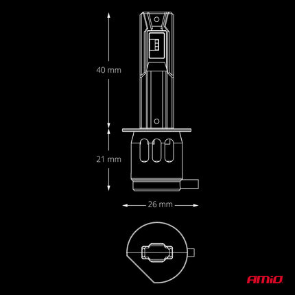 AMiO LumiTec F26 Night Breakers H1 +130% PRO LIMITED LED Koplampen - 68W 12V 24V FULL CANBUS Dimlicht Grootlicht