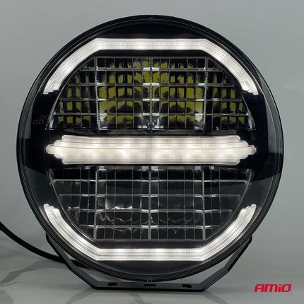 AMiO LED Werklicht Verstraler 112W 12V-24V Lange-afstandslamp met Positielicht voor Vrachtwagen, Offroad, Bouw en Landbouw
