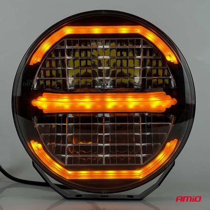 AMiO LED Werklicht Verstraler 112W 12V-24V Lange-afstandslamp met Positielicht voor Vrachtwagen, Offroad, Bouw en Landbouw