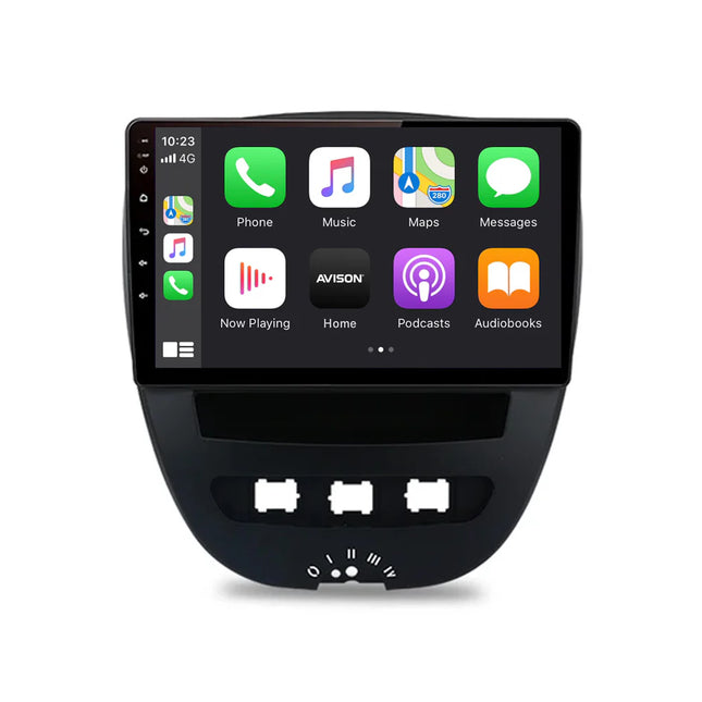 CarPlay & Android Auto Scherm voor Citroën C1, Toyota Aygo, Peugeot 107 (2005-2014) – Draadloos Multimedia Touchscreen, GPS Navigatie – Inbouwen / Inbouwservice / Installatie