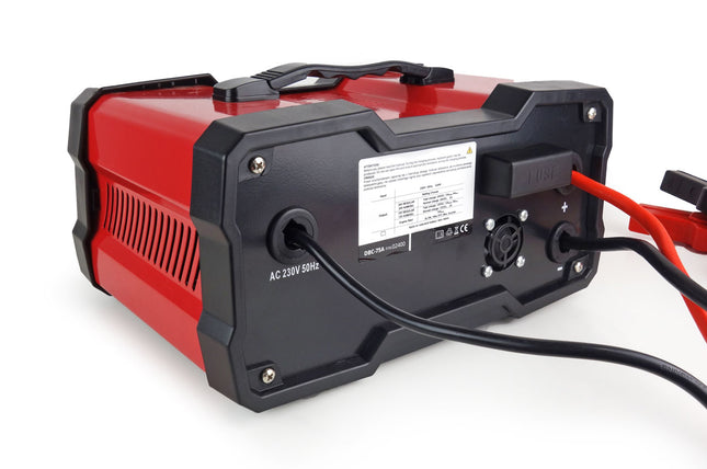 Acculader 12V-24V met Jump Starter 75A – Automatische Battery Charger – Startbooster Auto & Vrachtwagen – Smart Charger 12A Heavy Duty