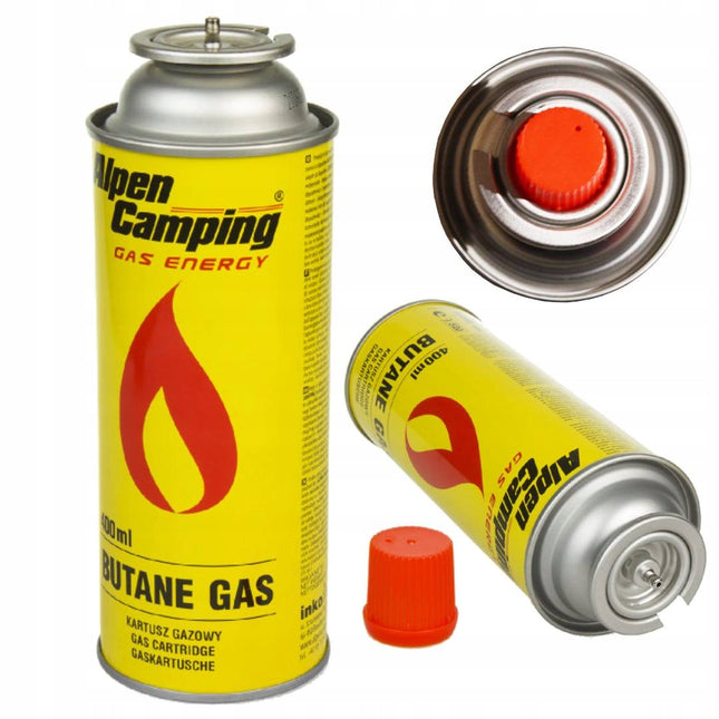 Alpen Camping Butaangasfles 400ml Gaspatroon Gasbus – Betrouwbaar kookgas voor onderweg en noodpakket