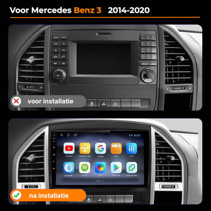 CarPlay & Android Auto Autoradio Voor Mercedes-Benz Vito W447 (2014–2020) – Multimedia Touchscreen, GPS Navigatie, RDS, DSP, FM – Inbouwen / Inbouwservice / Installatie