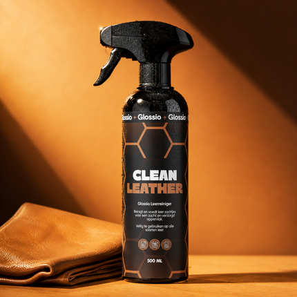 Glossio Clean Leather Premium Leer en Alcantara Reiniger 500ML – Voor een Dieptereiniging en Matte Afwerking