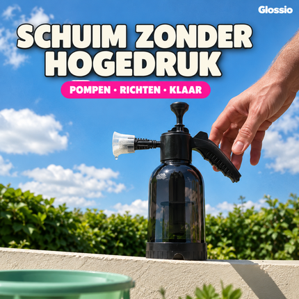 Glossio Professionele Handmatige Foam Spuit Drukschuimer Pomp met Sproeikoppen voor Detailing (2 Liter)