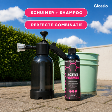 Glossio Professionele Handmatige Foam Spuit Drukschuimer Pomp met Sproeikoppen voor Detailing (2 Liter)