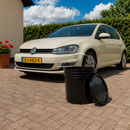 Glossio Detailing Emmer 20 Liter Zwart met Deksel – Stevige Wasemmer voor Krasvrij Wassen