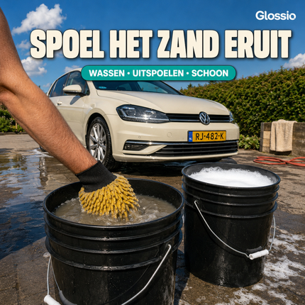 Glossio Detailing Emmer 20 Liter Zwart met Deksel – Stevige Wasemmer voor Krasvrij Wassen