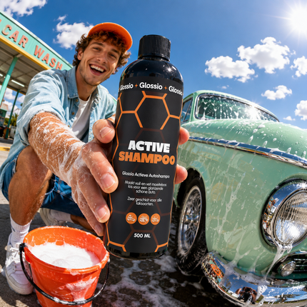 Glossio Active Shampoo Premium Werkende Zeep 500ML - Krachtige Autoshampoo voor Dieptereiniging en Glanzende Lak zonder Beschadiging