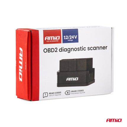 AMiO Geavanceerde OBD2 Bluetooth Diagnosetool PIC25K80 DC24K – Professionele Draadloze Autodiagnose voor Voertuigen - VCTparts.nl