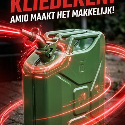 AMiO Metal Jerrycan 20L – UN-Gecertificeerde Metalen Brandstofcan Groen - Stalen Noodopslag Emergency Fuelcan Diesel Benzine