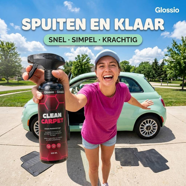 Glossio Clean Carpet 500ML Tapijtreiniger voor Auto Bekleding - Verwijdert Hardnekkige Vlekken en Vuil uit Automatten en Stoffen Interieur