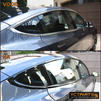 VCTparts Glans Zwarte Dechrome Wrap Tape – Zelfklevend Vinyl voor Auto 3/5/7/10cm 3M – Chroom Verwijder Strip voor Raambekleding Pijler Daklijst Interieur - VCTparts.nl