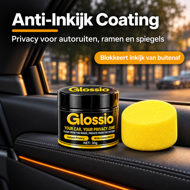 Glossio Anti-Inkijk Coating 30g - Privacy Coating voor Autoruiten, Ramen en Spiegels, Blokkeert Inkijk van Buitenaf