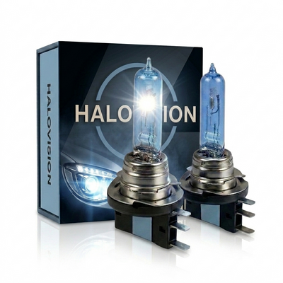 HaloVision Halogeen Koplampen H15 – 12V 3000Lm 5500K Koud Wit – Blauw Glas Super White Dimlicht Grootlicht Halogeenlampen Set van 2 Autolampen