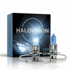 HaloVision Halogeen Koplampen H3 – 12V 3000Lm 5500K Koud Wit – Blauw Glas Super White Dimlicht Grootlicht Halogeenlampen Set van 2 Autolampen