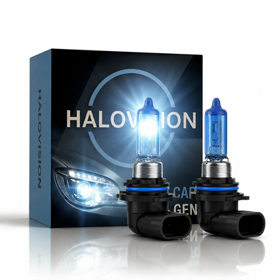 HaloVision Halogeen Koplampen HB4 9006 – 12V 3000Lm 5500K Koud Wit – Blauw Glas Super White Dimlicht Grootlicht Halogeenlampen Set van 2 Autolampen