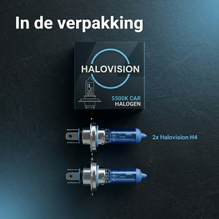 HaloVision Halogeen Koplampen H4 – Set van 2 lampen verpakking