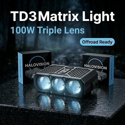 Halovision Turbo LED Grill Verlichting - Triple Lens Matrix 70W tot 100W voor Auto en Offroad Voertuigen 12V tot 24V Ultra Beam IP68 Lamp