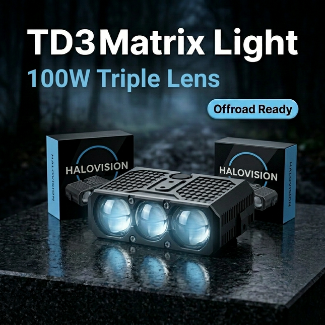 Halovision Turbo LED Grill Verlichting - Triple Lens Matrix 70W tot 100W voor Auto en Offroad Voertuigen 12V tot 24V Ultra Beam IP68 Lamp