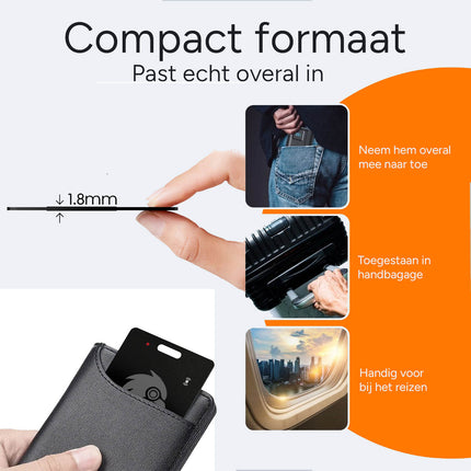 HawkDash Ultradunne Global GPS Android Tracker Card – Draadloos Opladen Waterdichte Smart Wallet Tracker Compatibel met Google Find My Device