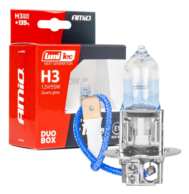 LumiTec Next Gen Halogeenlampen H3 12V 55W +135% Lichtopbrengst – DUO Set Auto Mistlamp Koplamp ECE Goedgekeurd