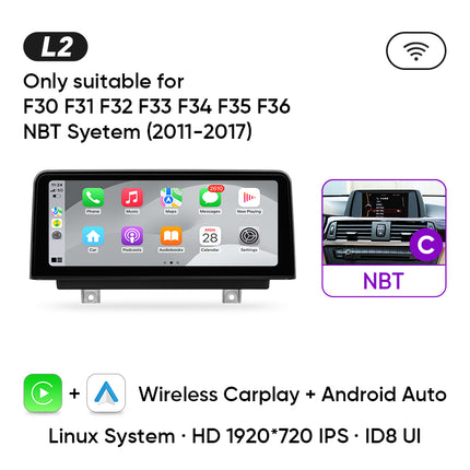 CarPlay & Android Auto Draadloos Scherm voor BMW 3 Serie (F30, F31) & 4 Serie (F32, F33, F34, F36) – NBT Multimedia Display, GPS Navigatie & Touchscreen – Inbouwen / Inbouwservice / Installatie