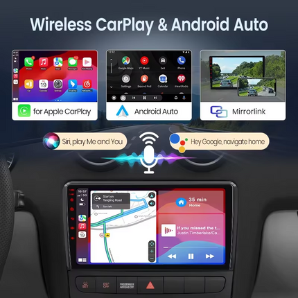 CarPlay & Android Auto Scherm voor VW Golf, Passat, Polo, Bora, Jetta, T5, Sharan (1997–2003) – Draadloos Multimedia Touchscreen, GPS Navigatie – Inbouwen / Inbouwservice / Installatie - VCTparts.nl
