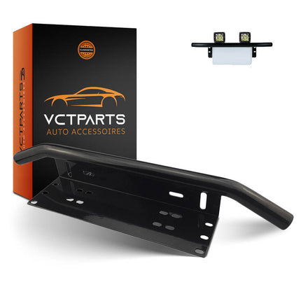 Universele Zwarte Bullbar Kentekenhouder Beugel – Voorbumper Nummerplaat Frame voor LED Bar en Offroad Verlichting