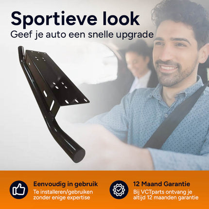Universele Zwarte Bullbar Kentekenhouder Beugel – Voorbumper Nummerplaat Frame voor LED Bar en Offroad Verlichting