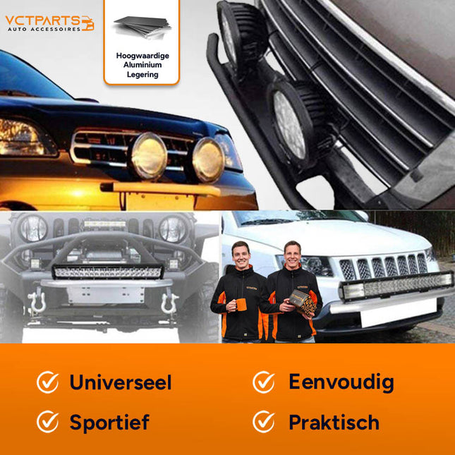 Universele Zwarte Bullbar Kentekenhouder Beugel – Voorbumper Nummerplaat Frame voor LED Bar en Offroad Verlichting