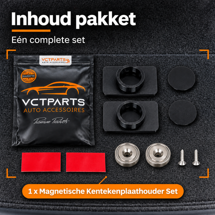 VCTparts Magnetische Kentekenplaathouder Set - Zonder Boren, Snelle Montage, 10KG Sterke Magneet voor Kentekenplaat