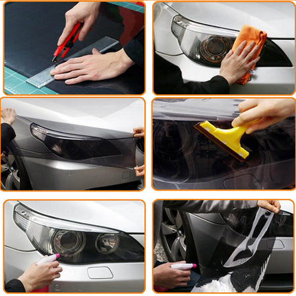 Koplamp en Achterlicht Folie Wrap Donker Zwart (30 x 60 cm) – Smoke Tint Vinyl