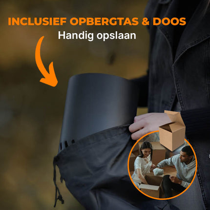 opbergtas en doos voor mini pelletkachel