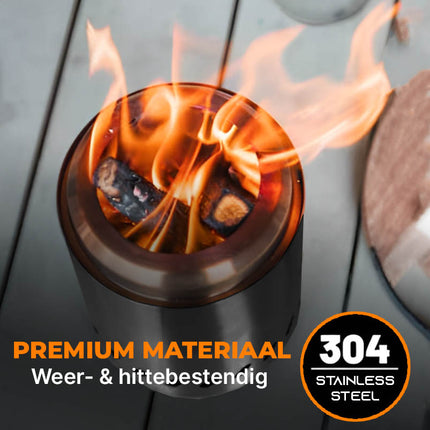 304 stalen mini pelletkachel compact model