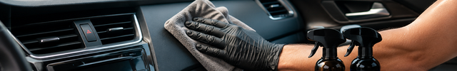 Detailing Interieur banner - dashboard dat wordt schoongemaakt met een microvezeldoek | VCTparts