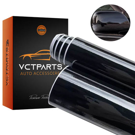 Zwart Glanzend Vinyl Wrap Folie 150×30 cm – Zelfklevende Car Film Sticker voor Spiegels Carrosserie en Onderdelen