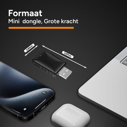 VCTparts 2-in-1 Wireless CarPlay Adapter – Eenvoudige Plug en Play Mini Dongle voor CarPlay en Android Auto - VCTparts.nl