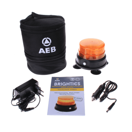 AEB Draadloze LED Zwaailamp Oranje – Magnetisch Accu Gevoerd Draadloos voor Werkverkeer - VCTparts.nl