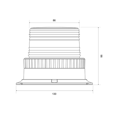 AEB Flitslicht LED Magnetisch 12 - 24V Blauw Compact Ontwerp met 6 LEDs en 1 Flitspatroon - VCTparts.nl