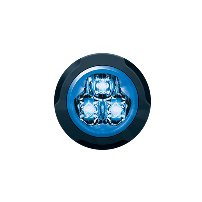 AEB Ronde LED Flitser Blauw - 3 LEDs 12-24V Inbouwmontage