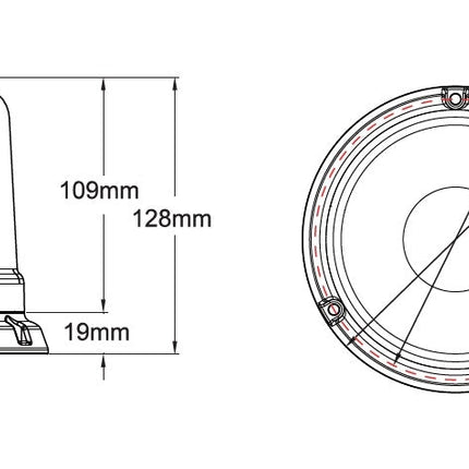 AEB Stroboscoop Zwaailicht LED 3 - Puntsbevestiging 12 - 24V Blauw Voor Hulpdiensten - VCTparts.nl