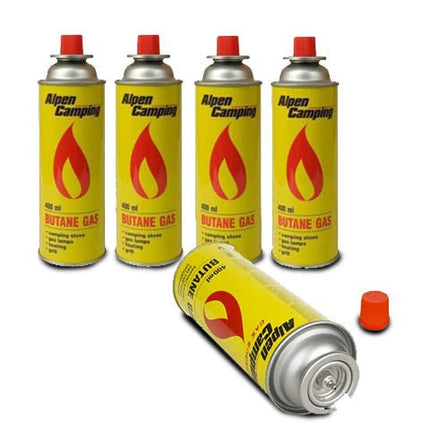 Alpen Camping Alpen Camping Butaangasfles 400ml Gaspatroon Gasbus – Betrouwbaar kookgas voor onderweg en noodpakket Fortrade 4