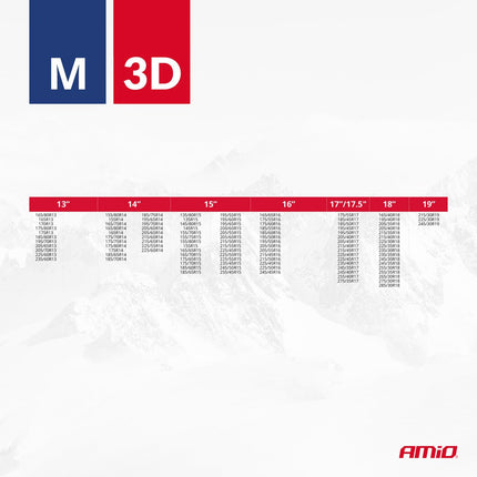 AMIO 3D M Textiele Sneeuwkettingen voor Autobanden – EN16662 - 1 ÖNORM V5121 – Veilig Rijden op Sneeuw en IJs - VCTparts.nl
