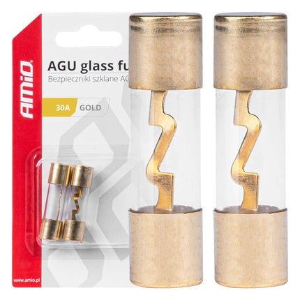 AMiO AGU Auto Glaszekering 30A Glass Fuse Zekering (set 2 stuks) - VCTparts.nl
